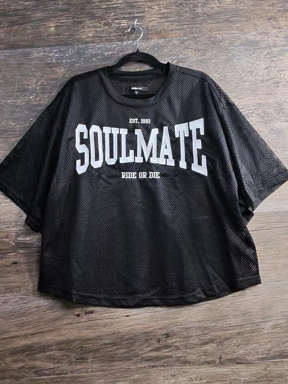 Soulmate Black Mesh Short-Sleeve Tee - Men
